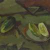 Still Life With Cucumbers - Oil On Cardboard Paintings - By Vasily Belikov, Impressionism Painting Artist