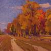 Original Oil Painting Golden Autumn - Oil On Cardboard Paintings - By Vasily Belikov, Impressionism Painting Artist