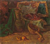 Still Life With Jug - Oil On Canvas Paintings - By Vasily Belikov, Impressionism Painting Artist