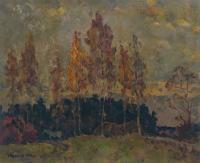 Autumn Trees - Oil On Canvas Paintings - By Vasily Belikov, Impressionism Painting Artist