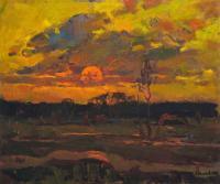 Summer Sunset - Oil On Canvas Paintings - By Vasily Belikov, Impressionism Painting Artist