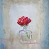 Red Ranunculus - Casein On Paper Paintings - By Craig Coss, Minimalism Abstract Impression Painting Artist