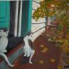 Cats In The Alley - Oil On Canvas Paintings - By Mariko Siegert, Still Life Painting Artist