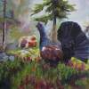 Wood Grouse - Oilpaint Paintings - By M V, Wildlife Painting Artist