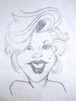 Marilyn - Pencil Drawings - By John Heslep, Caricature Drawing Artist