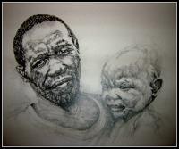Father And Son - Pencilpaper Drawings - By Florin Ivan, Portraits Drawing Artist