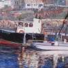 Black Boat Reflections - Oil Paintings - By Richard Nowak, Impressionism Painting Artist