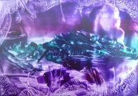 Blue Ridged Mountains - Encaustic Wax Paintings - By Sally Morris, Fantasy Painting Artist