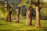 Oaks - Oil On Canvas Paintings - By Marat Harisoff, Nature Painting Artist