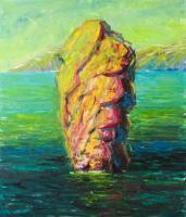 Cliff Seaside - Oil On Canvas Paintings - By Liudvikas Daugirdas, Impressionism Painting Artist