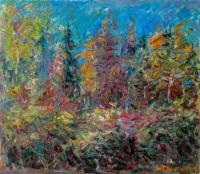 Forest - Oil  Cardboard Paintings - By Liudvikas Daugirdas, Impressionism Painting Artist