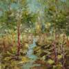 Forest Stream - Oil  Cardboard Paintings - By Liudvikas Daugirdas, Impressionism Painting Artist