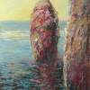 Sea Cliffs - Oil  Cardboard Paintings - By Liudvikas Daugirdas, Impressionism Painting Artist