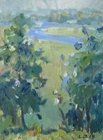 Landscape - View To The River - Oil On Canvas