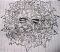 El Sol - Pencil Drawings - By Cris Mendoza, Abstract Drawing Artist