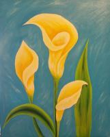 Flowers - Three Yellow Lillies - Acrylic