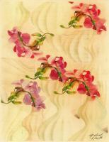 Orchids Under The Sun - Pencil And Paper Mixed Media - By Anna Helena Fisher, Flora Mixed Media Artist