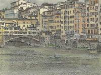 Architectural - Ponte Vecchio And The Arno River Florence Italy - Mixed Media