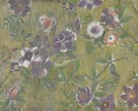 Violet Flowers On A Greenish Background - Mixed Media Paintings - By Anna Helena Fisher, Decorative Painting Artist