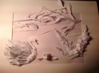 3D Swans - Paperpencil Sculptures - By Devonna Goldstein, Paper Sculpture Sculpture Artist