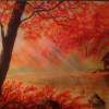 Maple Tree Sunlight - Water Color Paintings - By Devonna Goldstein, Landscape Painting Artist