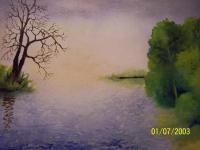 Morning Mist - Watercolor Paintings - By Barbara Baker, Realism Painting Artist