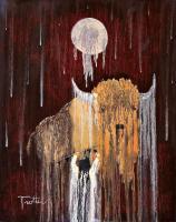 Buffalo Spirit - Oil Paintings - By Patrick Trotter, Drip Painting Painting Artist