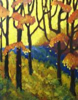 Abstract_Forest_Sold - Oil On Canvas Paintings - By Richard T Pranke, Impressionist Painting Artist