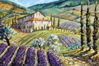 Lavender Hills Tuscany_Sold - Oil On Canvas Paintings - By Richard T Pranke, Impressionist Painting Artist
