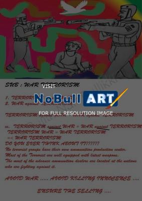 Cartoons - War Terrorism - Pencil And Ink