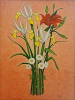 Flors Margaritas - Tela Paintings - By Pau Barrera, Oil Painting Artist