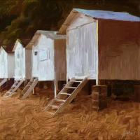 Beach Huts - Noirmoutier - France - 35Mm Film- Digtalpaint Digital - By Lateur Jacques, Digital Paint Digital Artist