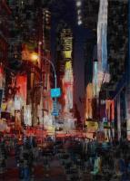 Street In New York - 35Mm Film- Digtalpaint Digital - By Lateur Jacques, Figurative Digital Artist