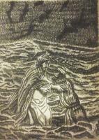 Surealworld Black And White Il - Peter Took His Eye Off Of Jesus And Started To Sink - Pen And Ink