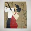 Salsa Dancers - Acrylic  Oil Paintings - By Mirna Hernandez, Modern  Abstract Painting Artist