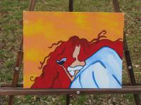 Fire Haired Muse - Acrylic Paintings - By Diedre Maloney, Abstract Painting Artist