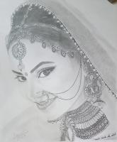 Portrait - Sketc On Paper Drawings - By Radha Sharma, Sketching Drawing Artist