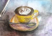 Coffee - Painting Paintings - By Radha Sharma, Painting Painting Artist