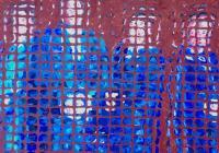 Four Men In Blue - Acrylic On Canvass Paintings - By Paolo Avanzi, Figurative Painting Artist