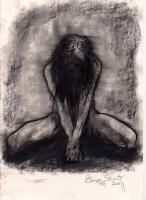 Nude Kneeling Front - Charcoal Drawings - By Eamon Gilbert, Nude Drawing Artist