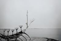 Black  White - Longboat Sculpture - Digital