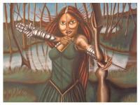 The Huntress Of Mori - Acrylic Paintings - By Carmelita Lake, Fantasy Painting Artist