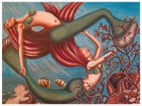 Sisters Of The Sea - Acrylic Paintings - By Carmelita Lake, Fantasy Painting Artist