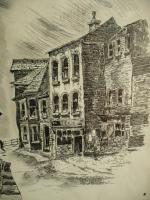 Old Town - Ink Drawings - By Tom Rechsteiner, Realism Drawing Artist