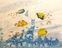 My Aquarium - Ink And Color Pencils Drawings - By Tom Rechsteiner, Realism Drawing Artist