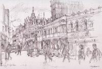Long Street Cape Town - Pen And Wash Drawings - By Tony Grogan, Line And Wash Drawing Drawing Artist
