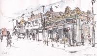 Salt River Cape Town - Pen And Wash Drawings - By Tony Grogan, Line And Wash Drawing Drawing Artist