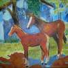 Together In The Country - Acrylic Paintings - By Sandy T, Animals Painting Artist