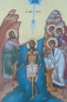 The Baptism - Egg Tempera Paintings - By Adamos Adamou, Byzantine Painting Artist