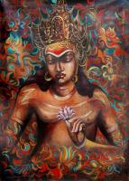 Bodhisattava Brajpani - Acrylic On Canvas Paintings - By Naval Kishore, Realism Painting Artist